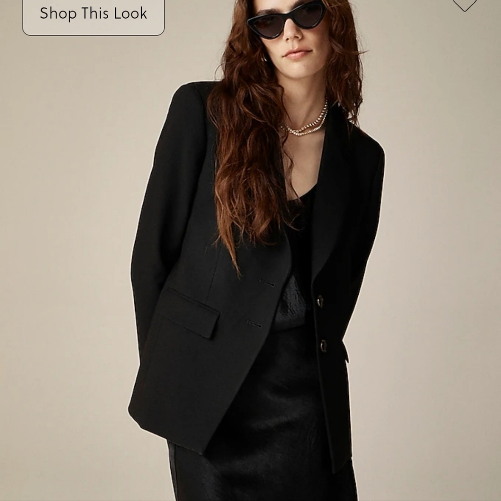 J Crew Madelyn blazer in four-season stretch CC289 Size 4 NWT Black